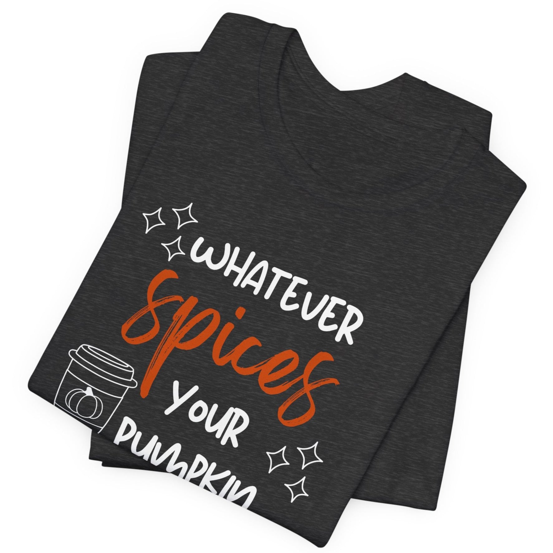 Dark gray t-shirt with humorous Halloween text design on a white background
