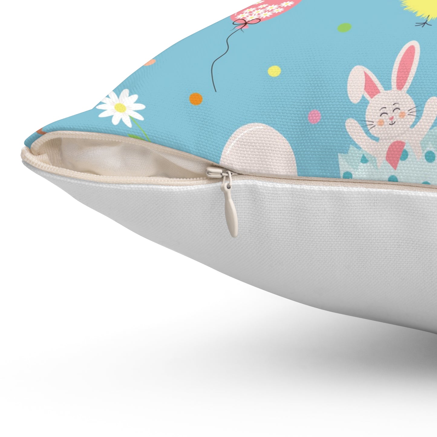 Easter Bunny Decorative Pillow, Cute Bunny Throw Pillow, Spring Accent Cushion, Seasonal Home Decor, Kids Room Pillow