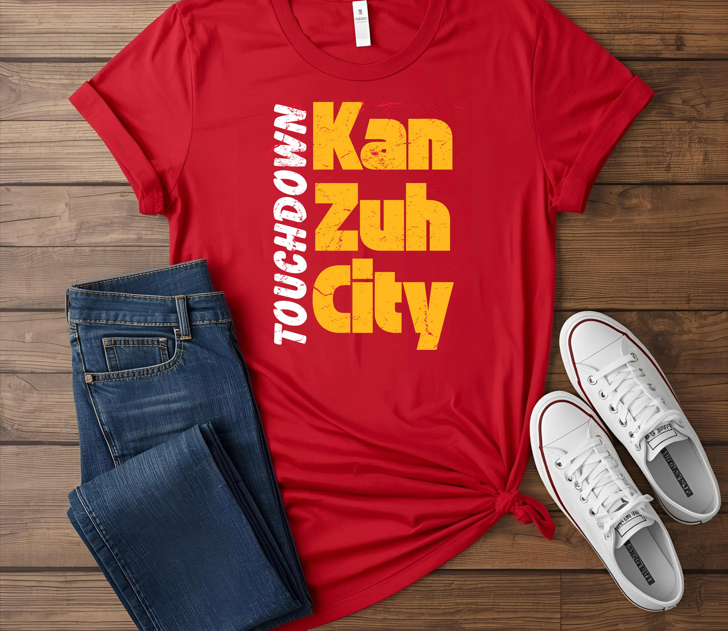 Red Touchdown Kan Zuh City Tee