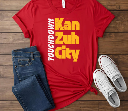 Red Touchdown Kan Zuh City Tee