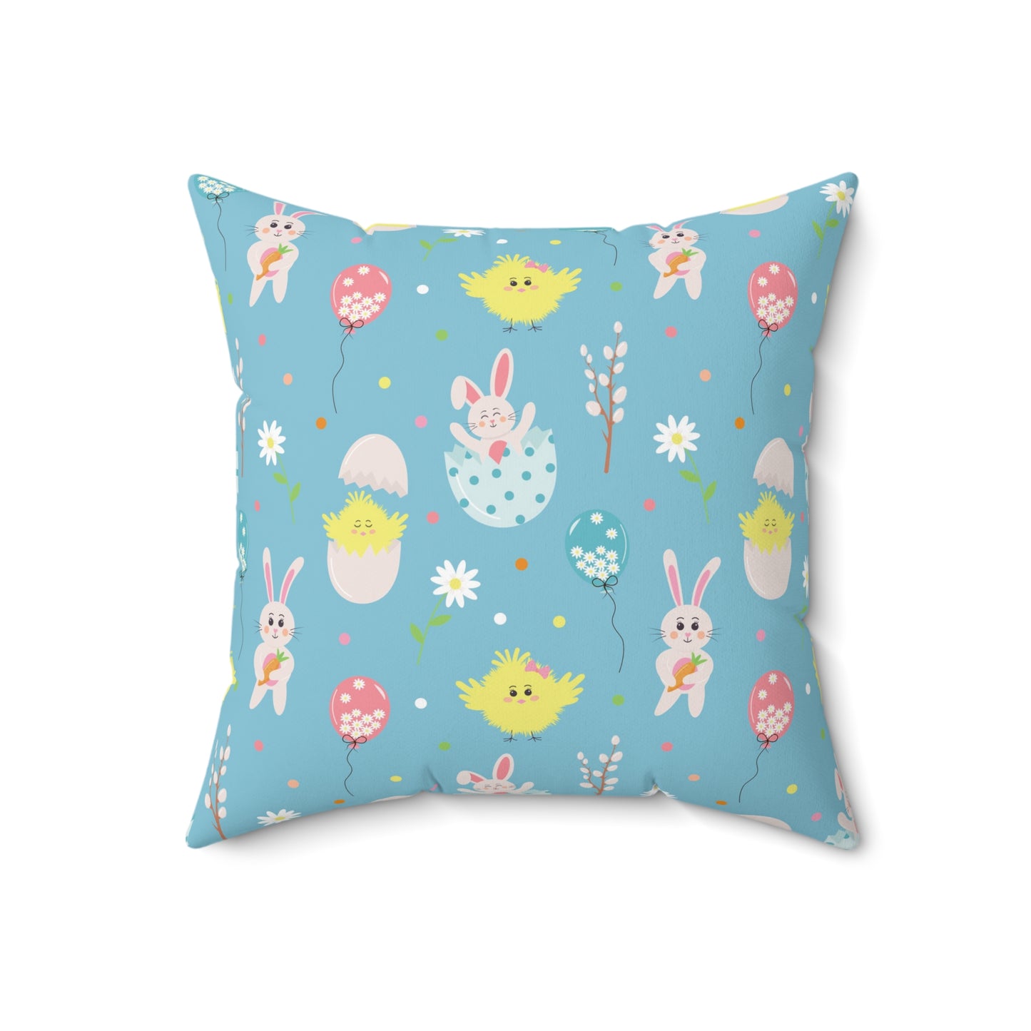 Easter Bunny Decorative Pillow, Cute Bunny Throw Pillow, Spring Accent Cushion, Seasonal Home Decor, Kids Room Pillow