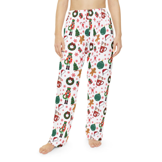 Christmas Holiday Women’s Pajama Pants (WHITE) – Cozy Festive Print