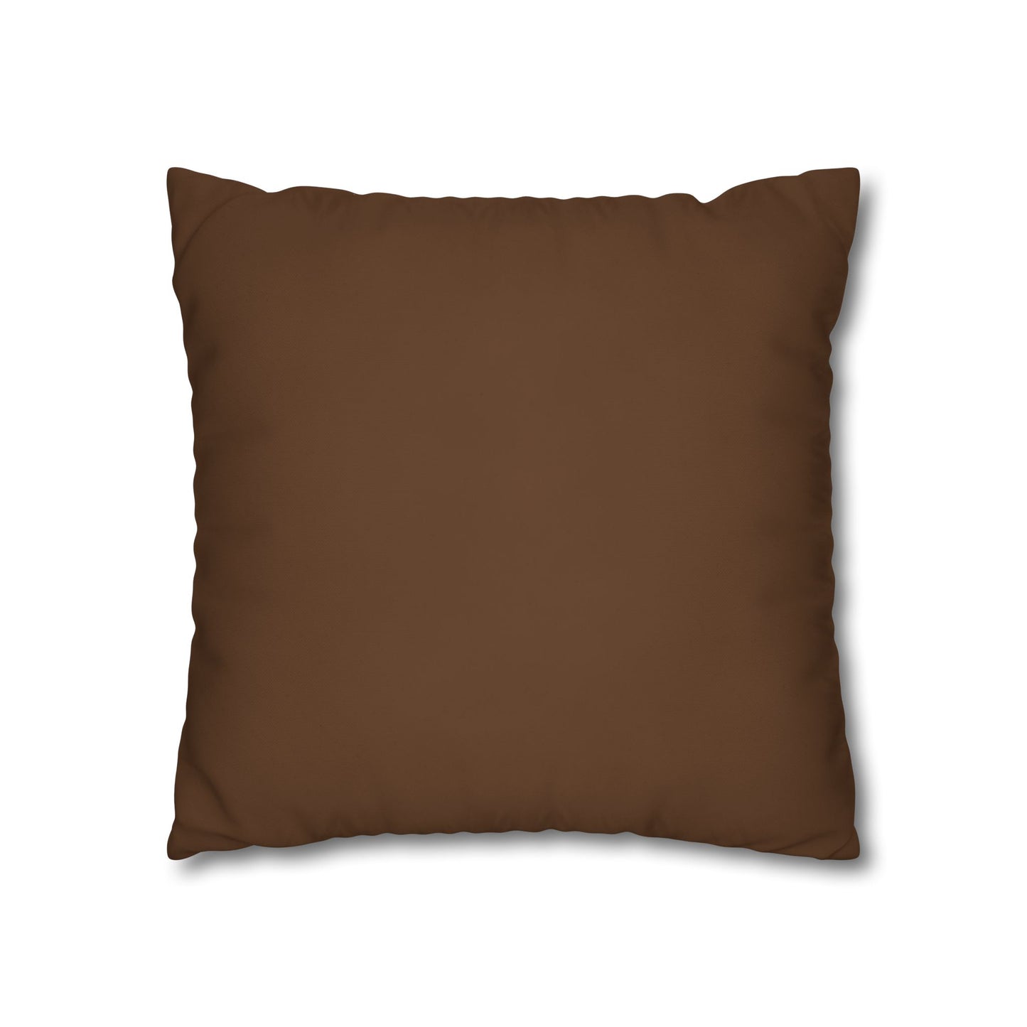 Brown pillow on a white background, backside shown. pillowcase only for purchase.