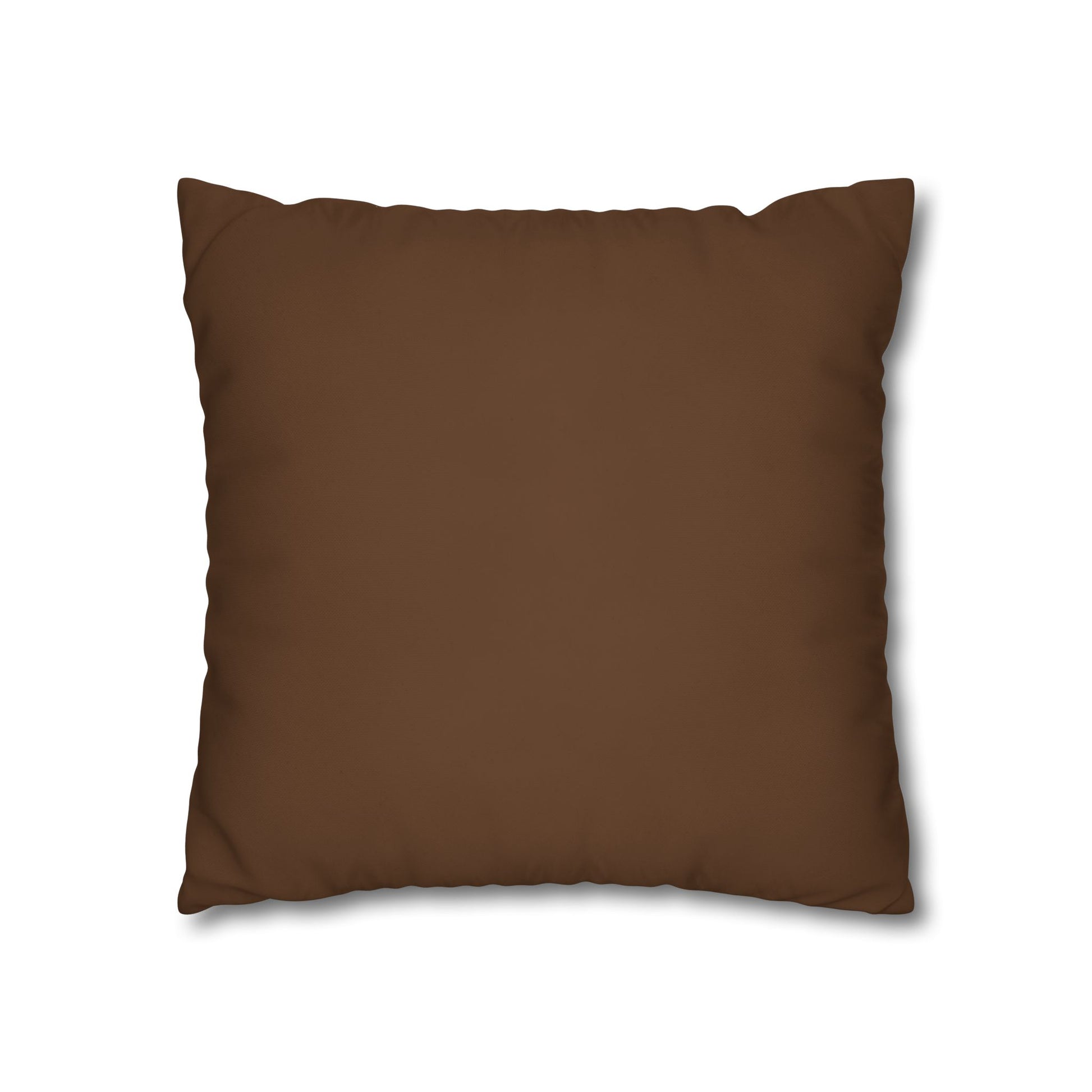 Brown pillow on a white background, backside shown. pillowcase only for purchase.