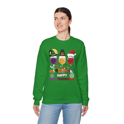 Happy HALLOTHANKSMAS Crewneck Sweatshirt (IRISH GREEN)