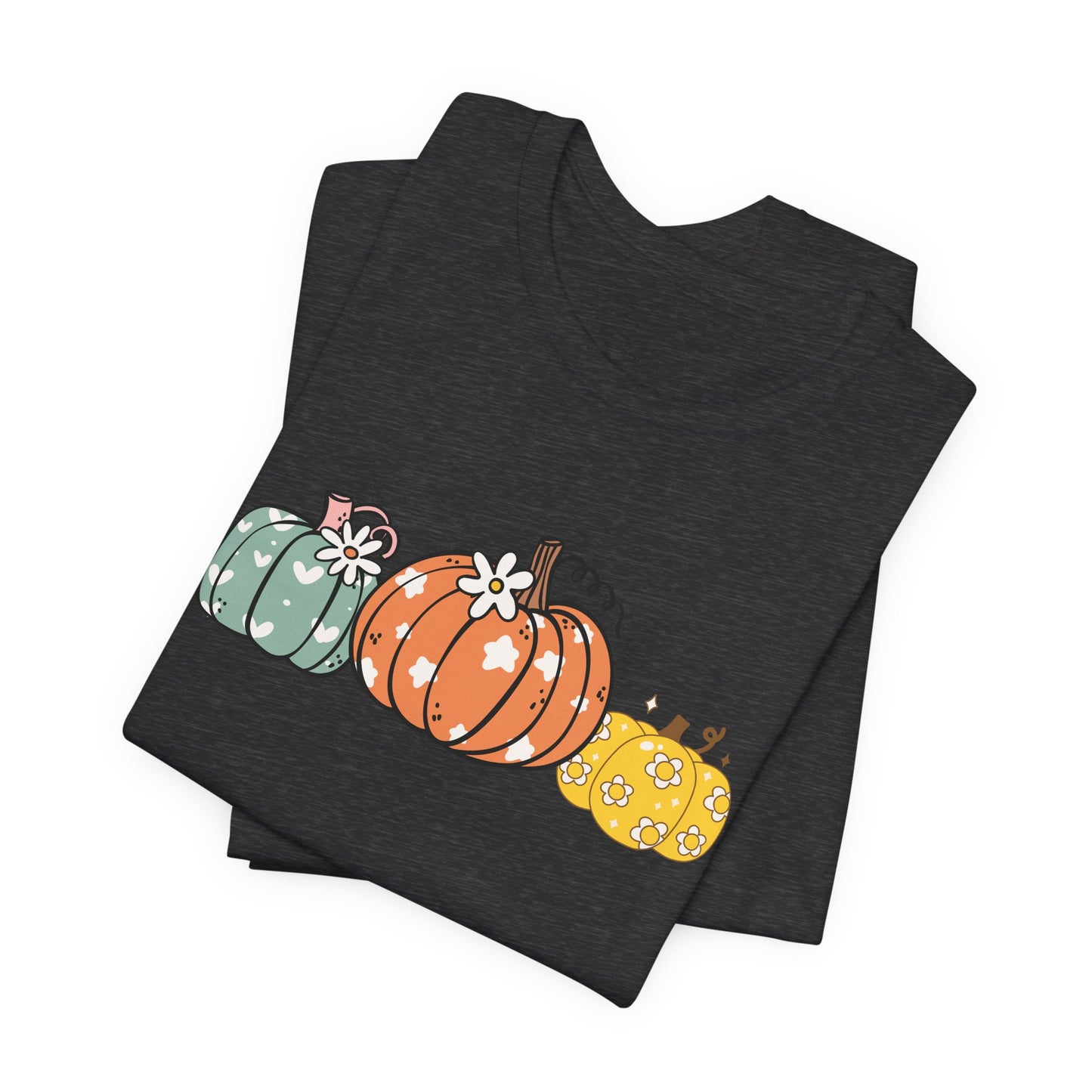 Pumpkin Patch Tee (DARK GREY HEATHER) - Fall Vibes, Halloween Shirt, Autumn Fashion, Unisex Tee, Seasonal Apparel