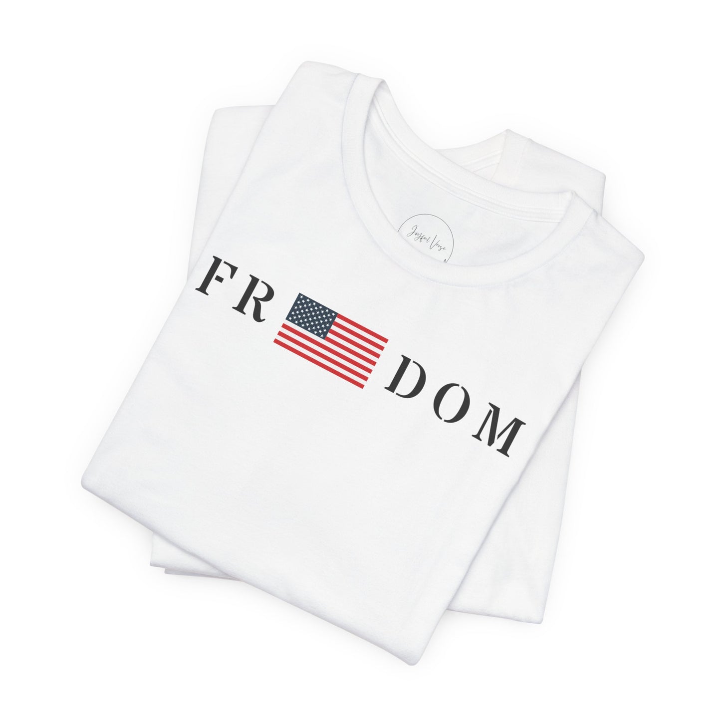 Freedom Flag Unisex Tee (White)| Patriotic Shirt for Independence Day, 4th of July, Family Gatherings, Casual Wear, Gifts
