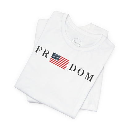 Freedom Flag Unisex Tee (White)| Patriotic Shirt for Independence Day, 4th of July, Family Gatherings, Casual Wear, Gifts
