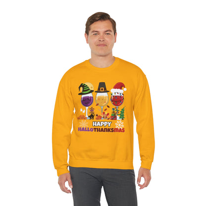 Happy HALLOTHANKSMAS Crewneck Sweatshirt (IRISH GREEN)
