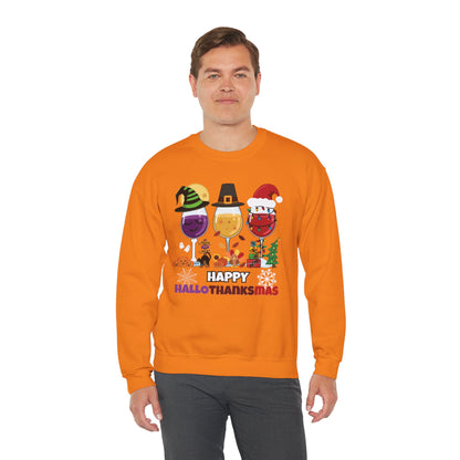 Happy HALLOTHANKSMAS Crewneck Sweatshirt (IRISH GREEN)