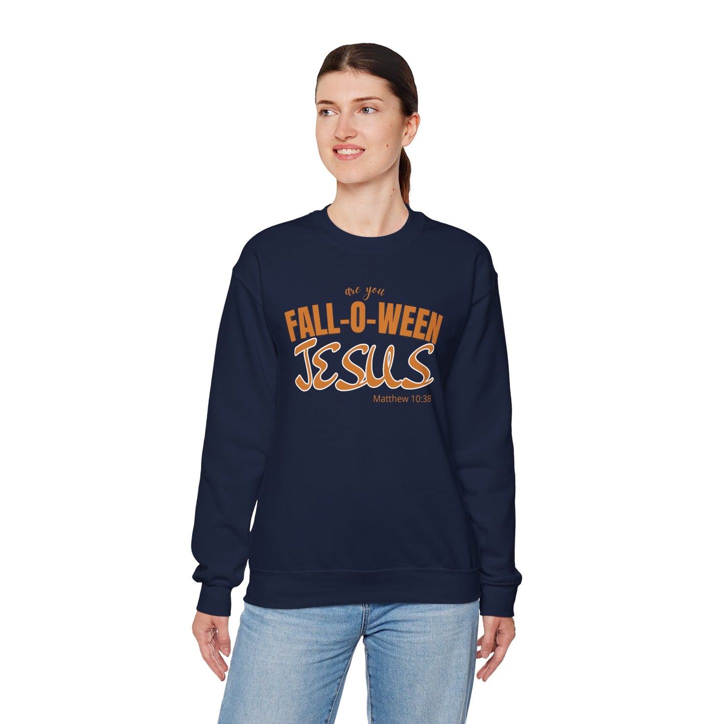 Fall-O-Ween Jesus Sweatshirt (FOREST GREEN), Unisex Crewneck, Jesus Inspired Apparel, Perfect for Autumn, Halloween, Faith-Based Gift